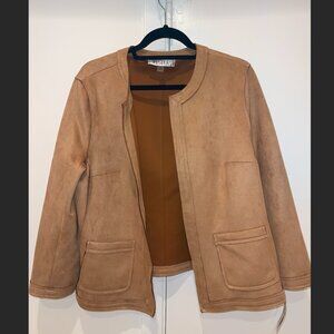 NWT Kasper faux suede-like material neutral jacket